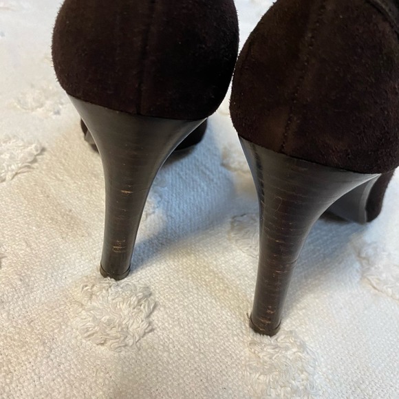 Stuart Weitzman Brown Suede Leather Stiletto Heel Boots Pointed Toe Size 8 - Picture 5 of 7